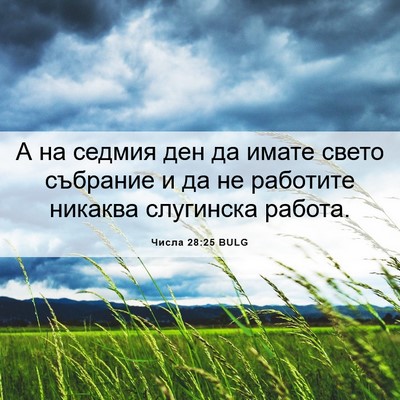 Picture 06 - Числа 28:25 BULG - А на седмия ден да имате - Bible Verse Picture