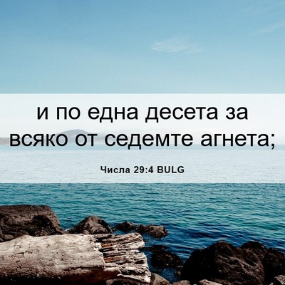 Picture 06 - Числа 29:4 BULG - и по една десета за всяко - Bible Verse Picture