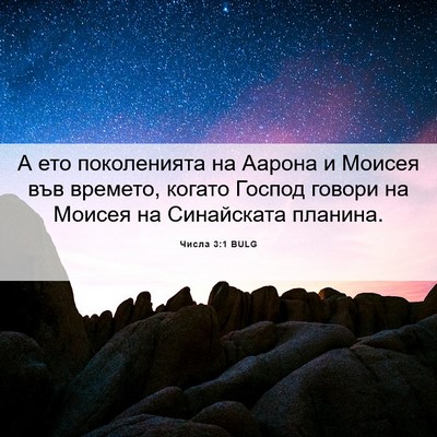 Picture 06 - Числа 3:1 BULG - А ето поколенията на - Bible Verse Picture