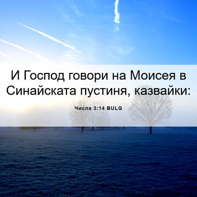 Picture 06 - Числа 3:14 BULG - И Господ говори на Моисея в - Bible Verse Picture