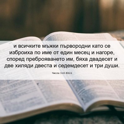 Picture 06 - Числа 3:43 BULG - и всичките мъжки - Bible Verse Picture
