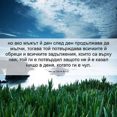 Picture 06 - Числа 30:14 BULG - но ако мъжът й ден след ден - Bible Verse Picture
