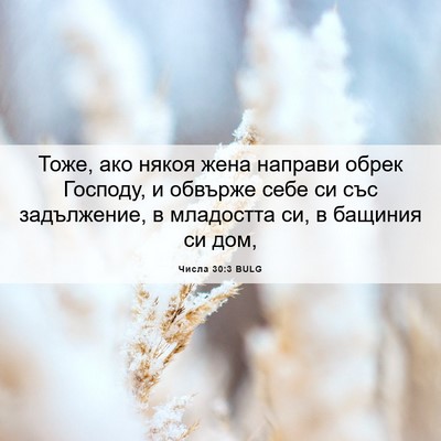 Picture 06 - Числа 30:3 BULG - Тоже, ако някоя жена - Bible Verse Picture