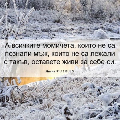 Picture 06 - Числа 31:18 BULG - А всичките момичета, които - Bible Verse Picture