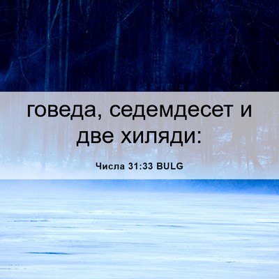 Picture 06 - Числа 31:33 BULG - говеда, седемдесет и две - Bible Verse Picture