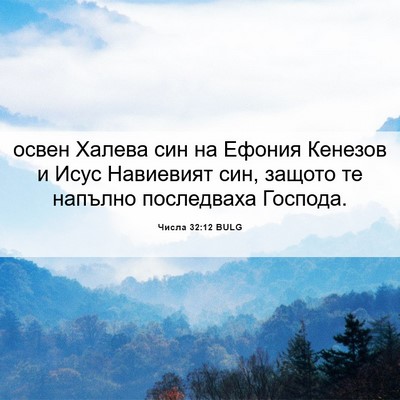 Picture 06 - Числа 32:12 BULG - освен Халева син на Ефония - Bible Verse Picture