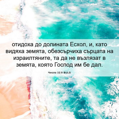 Picture 06 - Числа 32:9 BULG - отидоха до долината Есхол, - Bible Verse Picture