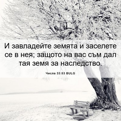 Picture 06 - Числа 33:53 BULG - И завладейте земята и - Bible Verse Picture