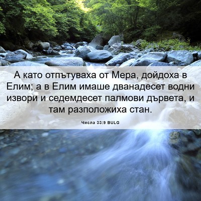 Picture 06 - Числа 33:9 BULG - А като отпътуваха от Мера, - Bible Verse Picture