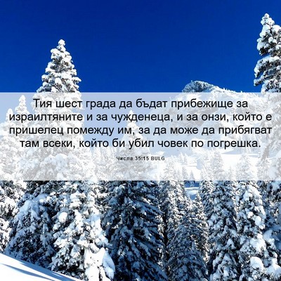 Picture 06 - Числа 35:15 BULG - Тия шест града да бъдат - Bible Verse Picture