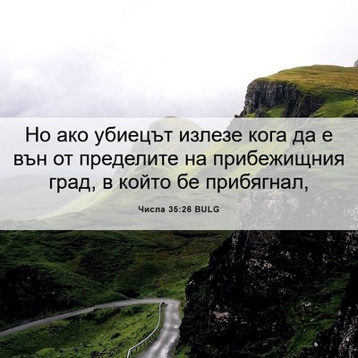 Picture 06 - Числа 35:26 BULG - Но ако убиецът излезе кога - Bible Verse Picture