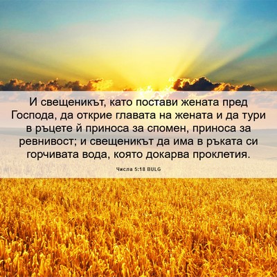 Picture 06 - Числа 5:18 BULG - И свещеникът, като постави - Bible Verse Picture