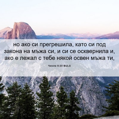 Picture 06 - Числа 5:20 BULG - но ако си прегрешила, като - Bible Verse Picture