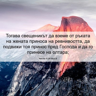 Picture 06 - Числа 5:25 BULG - Тогава свещеникът да вземе - Bible Verse Picture