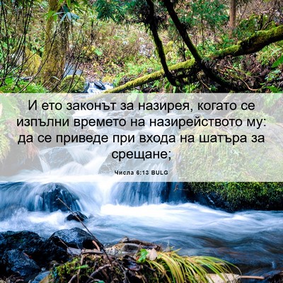 Picture 06 - Числа 6:13 BULG - И ето законът за назирея, - Bible Verse Picture