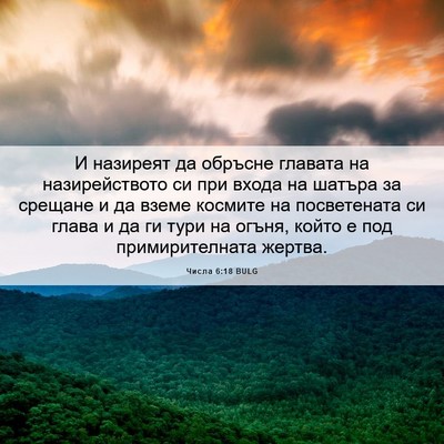 Picture 06 - Числа 6:18 BULG - И назиреят да обръсне - Bible Verse Picture