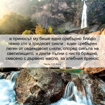 Picture 06 - Числа 7:13 BULG - и приносът му беше едно - Bible Verse Picture