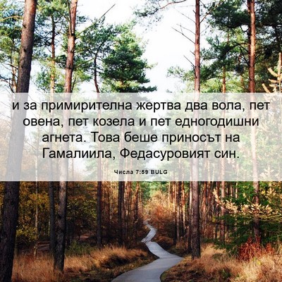 Picture 06 - Числа 7:59 BULG - и за примирителна жертва - Bible Verse Picture