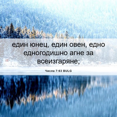 Picture 06 - Числа 7:63 BULG - един юнец, един овен, едно - Bible Verse Picture