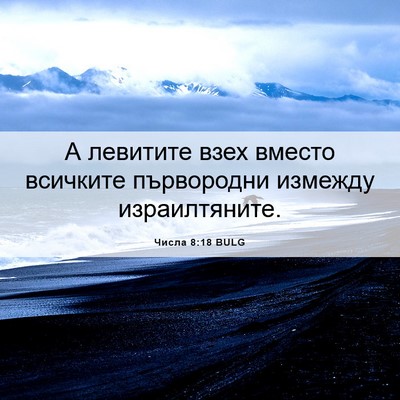 Picture 06 - Числа 8:18 BULG - А левитите взех вместо - Bible Verse Picture