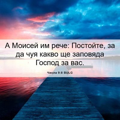 Picture 06 - Числа 9:8 BULG - А Моисей им рече: Постойте, - Bible Verse Picture