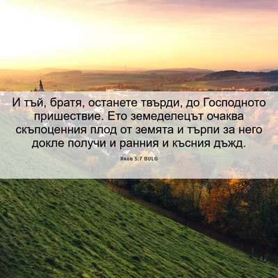 Picture 06 - Яков 5:7 BULG - И тъй, братя, останете - Bible Verse Picture