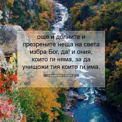 Picture 07 - 1 Коринтяни 1:28 BULG - още и долните и презрените - Bible Verse Picture