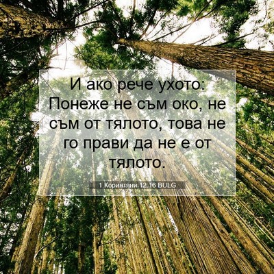 Picture 07 - 1 Коринтяни 12:16 BULG - И ако рече ухото: Понеже не - Bible Verse Picture