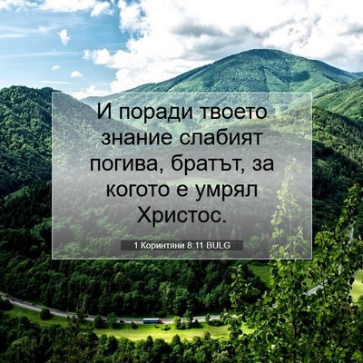 Picture 07 - 1 Коринтяни 8:11 BULG - И поради твоето знание - Bible Verse Picture