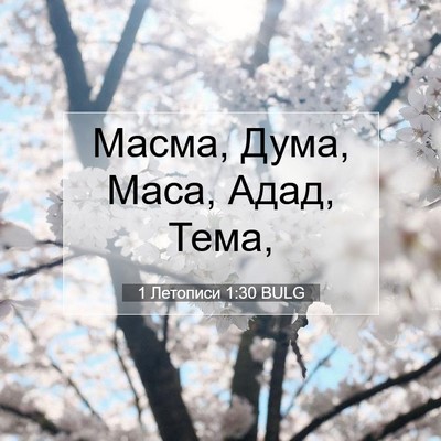 Picture 07 - 1 Летописи 1:30 BULG - Масма, Дума, Маса, Адад, - Bible Verse Picture