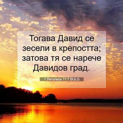 Picture 07 - 1 Летописи 11:7 BULG - Тогава Давид се зесели в - Bible Verse Picture