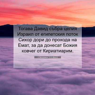 Picture 07 - 1 Летописи 13:5 BULG - Тогава Давид събра целия - Bible Verse Picture