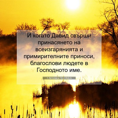 Picture 07 - 1 Летописи 16:2 BULG - И когато Давид свърши - Bible Verse Picture