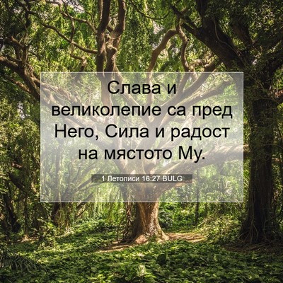 Picture 07 - 1 Летописи 16:27 BULG - Слава и великолепие са - Bible Verse Picture