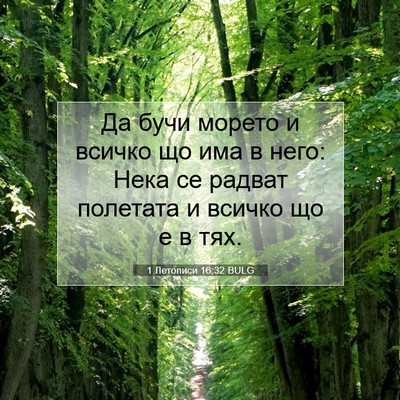 Picture 07 - 1 Летописи 16:32 BULG - Да бучи морето и всичко що - Bible Verse Picture
