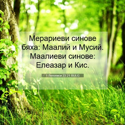 Picture 07 - 1 Летописи 23:21 BULG - Мерариеви синове бяха: - Bible Verse Picture