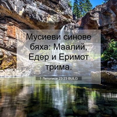 Picture 07 - 1 Летописи 23:23 BULG - Мусиеви синове бяха: - Bible Verse Picture