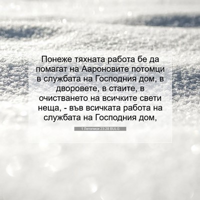 Picture 07 - 1 Летописи 23:28 BULG - Понеже тяхната работа бе - Bible Verse Picture