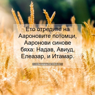 Picture 07 - 1 Летописи 24:1 BULG - Ето отредите на Аароновите - Bible Verse Picture