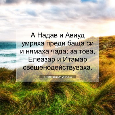 Picture 07 - 1 Летописи 24:2 BULG - А Надав и Авиуд умряха - Bible Verse Picture