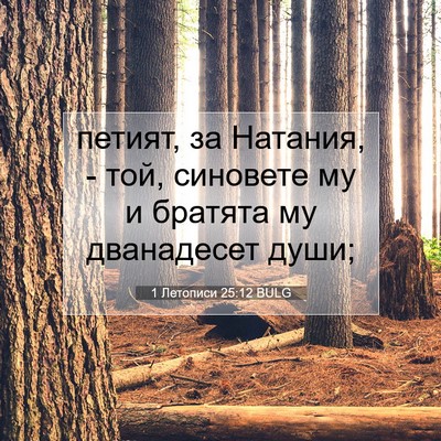 Picture 07 - 1 Летописи 25:12 BULG - петият, за Натания, - той, - Bible Verse Picture