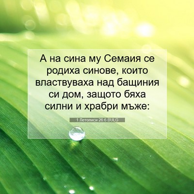 Picture 07 - 1 Летописи 26:6 BULG - А на сина му Семаия се - Bible Verse Picture