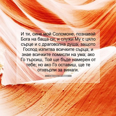 Picture 07 - 1 Летописи 28:9 BULG - И ти, сине мой Соломоне, - Bible Verse Picture
