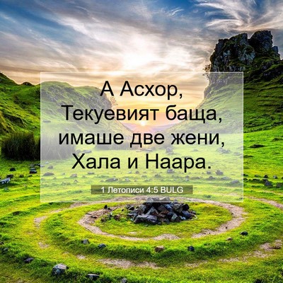 Picture 07 - 1 Летописи 4:5 BULG - А Асхор, Текуевият баща, - Bible Verse Picture