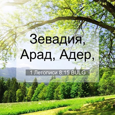 Picture 07 - 1 Летописи 8:15 BULG - Зевадия, Арад, - Bible Verse Picture