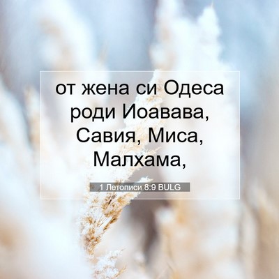 Picture 07 - 1 Летописи 8:9 BULG - от жена си Одеса роди - Bible Verse Picture