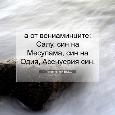 Picture 07 - 1 Летописи 9:7 BULG - а от вениаминците: Салу, - Bible Verse Picture