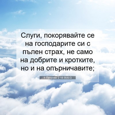 Picture 07 - 1 Петрово 2:18 BULG - Слуги, покорявайте се на - Bible Verse Picture