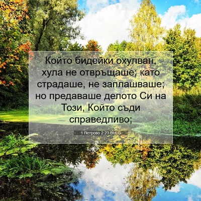 Picture 07 - 1 Петрово 2:23 BULG - Който бидейки охулван, - Bible Verse Picture