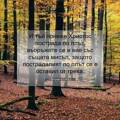 Picture 07 - 1 Петрово 4:1 BULG - И тъй понеже Христос - Bible Verse Picture